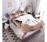 YNIOFU Naked Women Duvet Cover Sets Single Size Suitable for Teens, Sexy Stockings Woman Adults 3 Piece Quilt Cover with Zipper 135x200cm + 2 Pillowcases Bedding Set