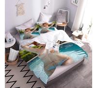 YNIOFU Swimming Sexy Women Double Duvet Cover Sets Bedding Set Suitable for Teens, Naked Women Adults 3 Piece 200x200cm Duvet Quilt Cover with 2 Pillowcases
