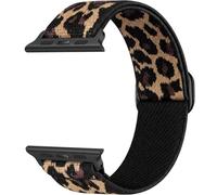Ynitec Leopard Print Straps for Apple Watch 44mm 45mm 46mm 49mm 42mm, Stretchy Sports Ankle Arm Strap for iWatch Series 11 10 9 8 7 6 5 4, SE 3 2 1 Ultra, Stylish Elastic Nylon Loop Bands, Leo