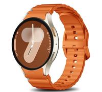 Ynitec Sport Straps Compatible with Samsung Galaxy Watch 7 Strap 40mm 44mm Women Men - No Gap Soft Silicone Bands for Galaxy Watch 6 5 4 FE, 20mm Watch Band for Galaxy Watch Classic/Pro, Orange