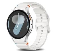 Ynitec Sport Straps Compatible with Samsung Galaxy Watch 7 Strap 40mm 44mm Women Men - No Gap Soft Silicone Bands for Galaxy Watch 6 5 4 FE, 20mm Watch Band for Galaxy Watch Classic/Pro, White