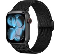 Ynitec Stretchy Straps for Apple Watch 40mm 38mm 41mm 42mm, Sports Ankle Arm Strap for iWatch Series 11 10 9 8 7 6 5 4, SE 3 2 1 Ultra, Stylish Elastic Nylon Loop Bands for Women, Black