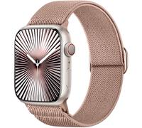 Ynitec Stretchy Straps for Apple Watch 44mm 45mm 46mm 49mm 42mm, Sports Ankle Arm Strap for iWatch Series 11 10 9 8 7 6 5 4, SE 3 2 1 Ultra, Stylish Elastic Nylon Loop Bands for Women, Pink