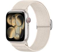 Ynitec Stretchy Straps for Apple Watch 44mm 45mm 46mm 49mm 42mm, Sports Ankle Arm Strap for iWatch Series 11 10 9 8 7 6 5 4, SE 3 2 1 Ultra, Stylish Elastic Nylon Loop Bands for Women, Starlight