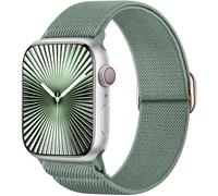 Ynitec Stretchy Straps for Apple Watch 44mm 45mm 46mm 49mm 42mm, Sports Ankle Arm Strap for iWatch Series 11 10 9 8 7 6 5 4, SE 3 2 1 Ultra, Stylish Elastic Nylon Loop Bands for Women, PineGreen