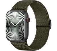 Ynitec Stretchy Straps for Apple Watch 44mm 45mm 46mm 49mm 42mm, Sports Ankle Arm Strap for iWatch Series 11 10 9 8 7 6 5 4, SE 3 2 1 Ultra, Stylish Elastic Nylon Loop Bands for Women, ArmyGreen