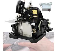 YNITJH High-Performance Three-Thread Overlock/Serger Machine,Heavy-Duty Cast Iron Frame,3000 Spm,Auto Fabric Trimming,Adjustable Stitch Length & Width for All Sewing Needs Black