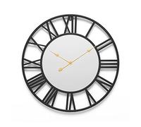 YNIYUJKL 16-inch 20-inch Modern Minimalist Living Room Fashion Silent Iron Mirror Clock ative,1-Mirror Black40cm