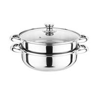 YNIYUJKL 28Cm Two-Layer Soup Stock Pots With Steamer Stainless Steel Layer Multi-Purpose Multi-Function Cooking Pot