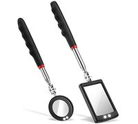 YNIYUJKL 2Pcs Led Under-Vehicle Inspection Mirror, Round Mirror Square Mirror Inspection Tool For Vehicle, Observe Eyelashes, Mouth And Other Small Parts