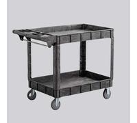 YNIYUJKL 3-Tier Workshop Cart 2-Level Utility Trolley With Adjustable Shelves Swivel Wheels & Handle Ideal For Equipment & Material Transport 119.5 X 65 X 85Cm,A-119.5 * 65 * 85cm