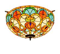 YNIYUJKL 65Cm Semi-Ceiling Light Tiffany-Style Stained Glass Ceiling Lamp Simple And Creative Ceiling Light Decor Light Restaurant Bedroom Ceiling Light