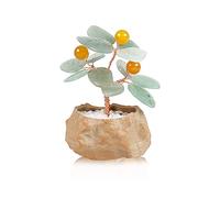 YNIYUJKL Artificial Trees Small Stone Pot Money Tree Feng Shui Crystal Bonsai Tree Gemstone Tree Ornament For Home Office Decoration Wealth Healing Simulated Pine,Brass