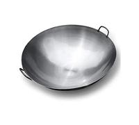 YNIYUJKL Authentic Chinese Wok Stir Fry Pan Pre-Seasoned Cast Iron Large Deep Wok With Two Integral Handles,38cm/14.9in