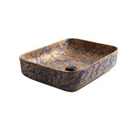 YNIYUJKL Bathroom Vessel Sink Bathroom Vessel Sink,Rectangle Bowl Retro Ceramic Washbasin Above Counter For Bathrooms Vanity Vessel Sink