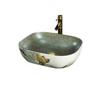 YNIYUJKL Bathroom Vessel Sink Bowl Basin Ceramic Countertop Basin Anti-Splash Bathroom Retro Washbasin Single Basin Ceramic Art Hand Wash Basin Lavatory Above Counter Vanity