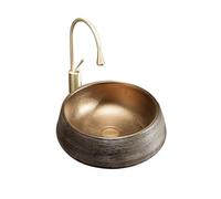 YNIYUJKL Bathroom Vessel Sink Bowl Basin Simple Round Bathroom Sink Outdoor Wash Basin Retro Style Balcony Toilet Countertop Wash Basin Lavatory Above Counter Vanity Sink