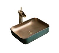 YNIYUJKL Bathroom Vessel Sink Rectangle Bowl Retro Ceramic Washbasin Above Counter Bathroom Vessel Sink Vanity Vessel Sink