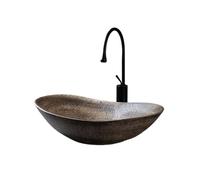 YNIYUJKL Bathroom Vessel Sink Retro Ceramic Art Above Counter Basin Outdoor Courtyard Home Bathroom Sink Wash Basin Vanity Vessel Sink