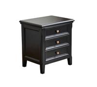YNIYUJKL Bedside Table Home Retro Black Solid Wood Bedside Table Bedroom Three Drawer Bedside Cabinet Side Tables Bedroom