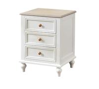 YNIYUJKL Bedside Table Home Simple Wooden Desktop Three Drawer Bedside Table White Cream Style Storage Cabinet Side Tables Bedroom