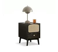 YNIYUJKL Bedside Table Nordic Bedside Table Modern Rattan Drawer Storage Cabinet Simple Black Bedside Cabinet Living Room Side Table Side Tables Bedroom