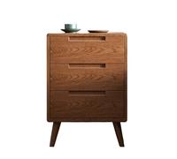 YNIYUJKL Bedside Table Walnut Three-Drawer Bedside Table, Solid Wood Bedroom Storage Cabinet, Bedside Luxury Storage Cabinet Side Tables Bedroom