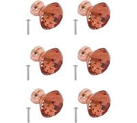 YNIYUJKL Cabinet Knobs,Crystal Door Knobs,6 Pieces Door Knobs Crystal Aluminum Alloy Knobs Round Base Shaped Knob Drawer Pull Handle Furniture Wardrobe Cupboard Dresser,Blu