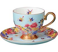 YNIYUJKL Ceramic Coffee Cup Cup And Saucer Set With Spoon Handmade Heat-Resistant Dishwasher-Proof 200Ml Size 13Cm X 6Cm Coffee Cup,Green Jade