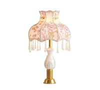 YNIYUJKL Ceramic Table Lamp Bedroom Bedside Warm Light Creative Fashion Dimmable 30×50 White,Push button switch