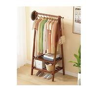 YNIYUJKL Coat Rack Stand With Hat Stand Floor Hanger Garment Rack Clothes Rack Height Adjustable Solid Wood Bamboo Metal Tree Like Suit With Shoe Storage Shelf Easy Assembly,Brown-96 * 41 * 154cm