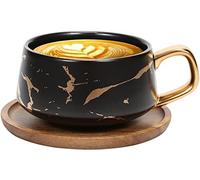 YNIYUJKL Coffee Cup Ceramic Cup Couple Cup Creative Home Office Breakfast Cup Milk Cup Office Home Office Desk Coffee Cup Size 2.28 * 3.74Inch Coffee Cup,Black-Cup+Saucer