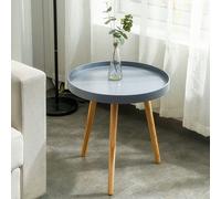 YNIYUJKL Coffee Table/Side Table/End Table,End Table, Round Modern Coffee Table Couch Tray Small Console Table Wood And Metal Simple Industrial Modern Center Table,Yell,Grey