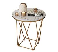 YNIYUJKL Coffee Table/Side Table/End Table,Side Table Console Table Modern Furniture Round Coffee Accent Table For Living Room Bedroom Balcony Metal Frame,Gold-40x45cm