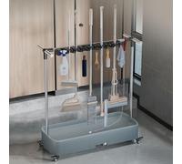 YNIYUJKL Commercial Mop And Broom Holder - Floor Tool Storage Rack For Mops Brooms And Long-Handled Tools - Wall-Mounted For Efficient Cleaning Supplies Management,92 * 40 * 96cm 20-hook