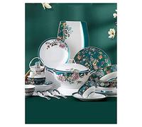 YNIYUJKL Dinnerware Sets Dish Set 70Pcs Bone China Dinnerware Set,Palace Style Color Ceramic Tableware Set,Service For 10 People