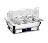 YNIYUJKL Electric Chafing Dish Buffet Set, 1-3Pans Buffet rs and Warmers Digital Display Temperature Warming Tray Stainless Steel Food Warmer, for Buffet/Weddings/Parties/Catering,1/3pan-8pcs