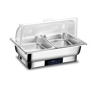 YNIYUJKL Electric Chafing Dish Buffet Set, 1-3Pans Buffet rs and Warmers Digital Display Temperature Warming Tray Stainless Steel Food Warmer, for Buffet/Weddings/Parties/Catering,1/2pan-8pcs