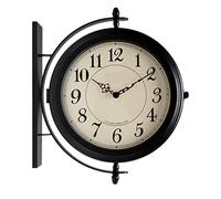 YNIYUJKL Farmhouse Vintage Clock Double-Sided Metal Frame Indoor European Style ation Clock For Bedroom Living Room for Bedroom Office,B-36 * 42cm