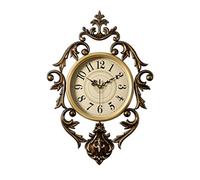 YNIYUJKL Farmhouse Vintage Clock Vintage Wall Clocks Battery Operated Retro Silent Non Ticking ative Living Room Home School Office for Bedroom Office,Brass-65 * 47cm
