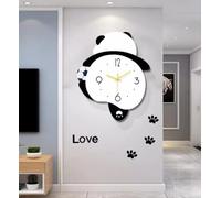 YNIYUJKL for Living Room, Modern Panda Wall Clocks with Pendulum Battery Operated, Big Silent Non Ticking for Office, Home, Bathroom, Kitchen, Bedroom,45cm×55cm,35cm×50cm
