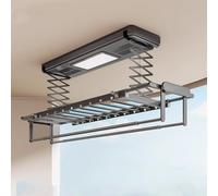 YNIYUJKL Heavy-Duty Electric Towel Dryer & Folding Clothes Drying Rack, 35Kg Capacity, 120Cm Heater Fan, Telescoping Laundry Solution, Space-Saving Design,Grey-One Size