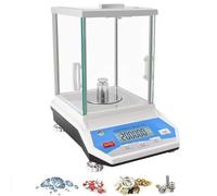 YNIYUJKL High Precision Lab Analytical Balance Scale With Rs232 Port, 5-Sided Glass Support, Continuous Weighing, Automatic Zero Tracking, Unit Conversions For Jewelry & Plant Applicat,200g/0.001g