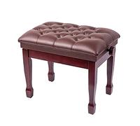 YNIYUJKL Leather Piano Bench Adjustable Deluxe Padded Piano Stool Single Seat Piano Stool Concert Piano Bench With Pu Leather Seat Sturdy Wooden Legs/Teakwood Brown,Brown