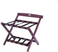 YNIYUJKL Luggage Rack Bedroom Suitcase Rack, Hotel Luggage Rack, Solid Wood Folding Suitcase Stand, Double Level Luggage Holder With Shoe Shelf, 60 * 50 * 65Cm,Wine Red-2pcs