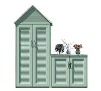 YNIYUJKL Metal Outdoor Storage Shed, Waterproof Outdoor Sheds, Outside Vertical Tall Tool Shed for Storing Mower, Watering Hose, Patio Lawn Backyard,Green