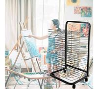 YNIYUJKL Mobile Art Drying Rack, Toddlers Rolling Art Cart & Metal Organizer, Multi-Purpose Kids Art Station/Easel, for Classroom/Homeschool/Playroom Use,25-layer