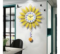 YNIYUJKL Modern Simple Metal Sunflower Wall ation Clock Living Room Silent Non-Ticking Clock,50 x 55 cm,60 X 65 Cm