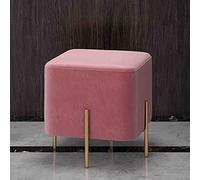YNIYUJKL Modern Square Leather Cube Ottoman Footstool With Faux Leather Upholstery - Padded Footrest, Small Coffee Table, A4 Size - Stylish And Versatile Square Ottoman,Pink-46 * 46 * 45Cm