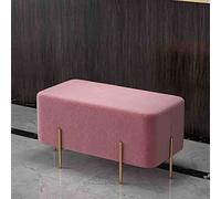 YNIYUJKL Modern Square Leather Cube Ottoman Footstool With Faux Leather Upholstery - Padded Footrest, Small Coffee Table, A4 Size - Stylish And Versatile Square Ottoman,Pink-92 * 46 * 45Cm